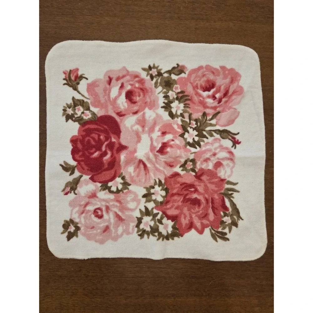 Vtg‎ Martex Roses Four Piece Bath Towel Set Floral Wash Cloths Vibrant Victorian